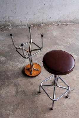 Vintage Brown Aluminum Bar Stool-PDG-1999464