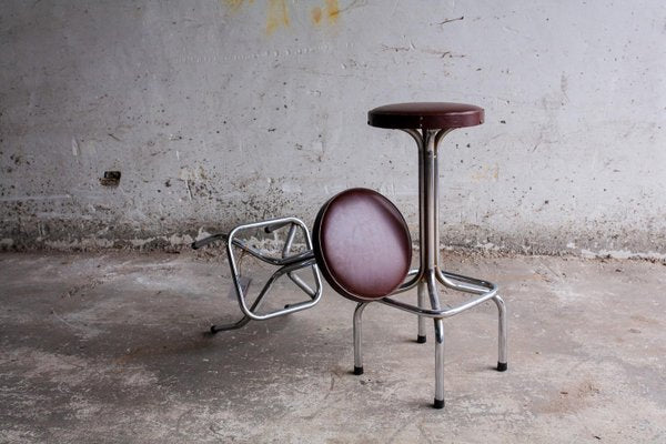 Vintage Brown Aluminum Bar Stool-PDG-1999464