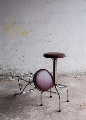 Vintage Brown Aluminum Bar Stool-PDG-1999464