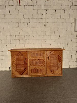 Vintage Brown Bamboo Sideboard-GZF-1824008