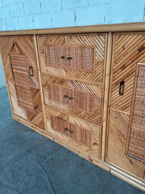 Vintage Brown Bamboo Sideboard-GZF-1824008