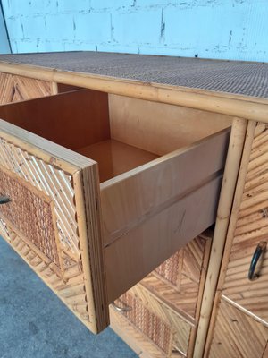 Vintage Brown Bamboo Sideboard-GZF-1824008