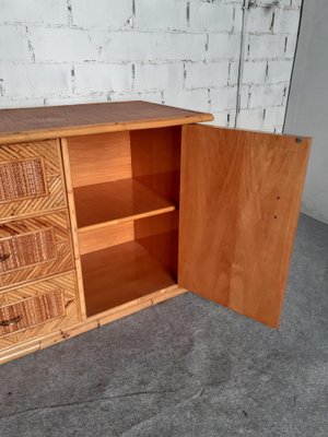 Vintage Brown Bamboo Sideboard-GZF-1824008