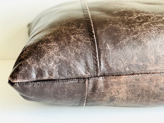 Vintage Brown Leather Cushion-ALG-1792202