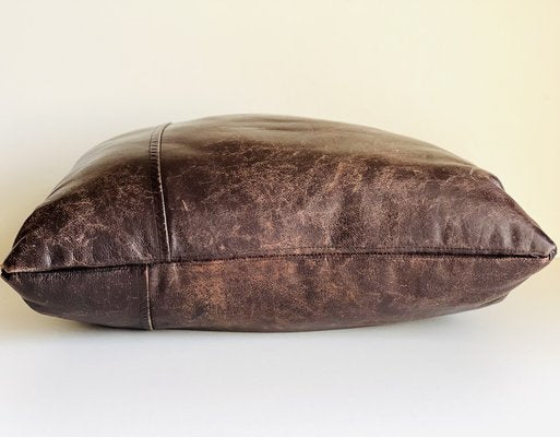 Vintage Brown Leather Cushion-ALG-1792202