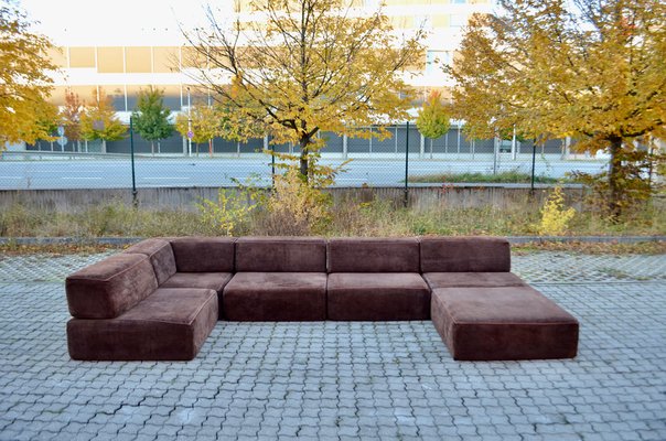 Vintage Brown Modular Sofa, 1970s, Set of 6-UF-1255549