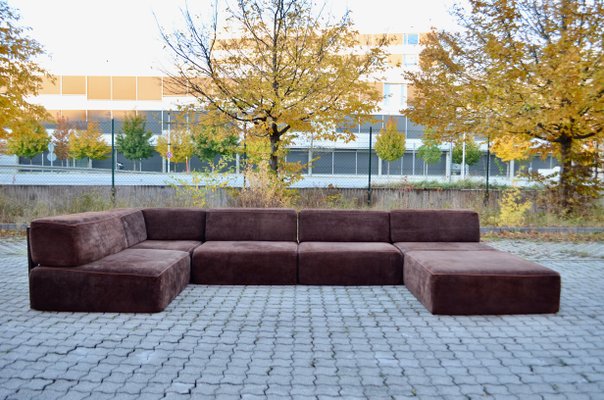 Vintage Brown Modular Sofa, 1970s, Set of 6-UF-1255549