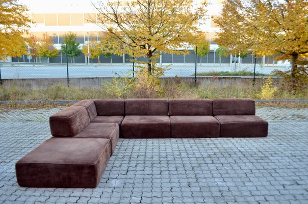 Vintage Brown Modular Sofa, 1970s, Set of 6-UF-1255549