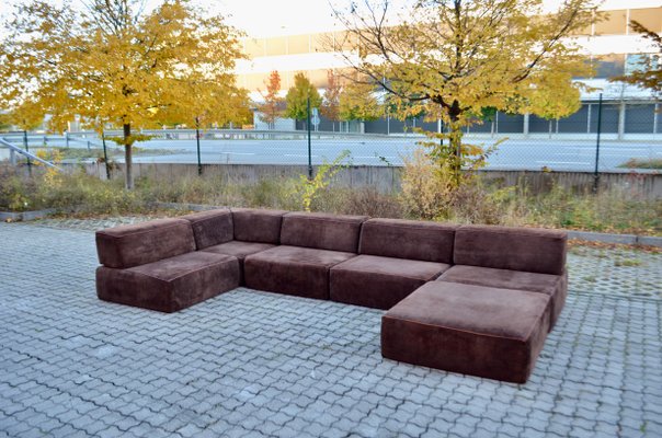 Vintage Brown Modular Sofa, 1970s, Set of 6-UF-1255549