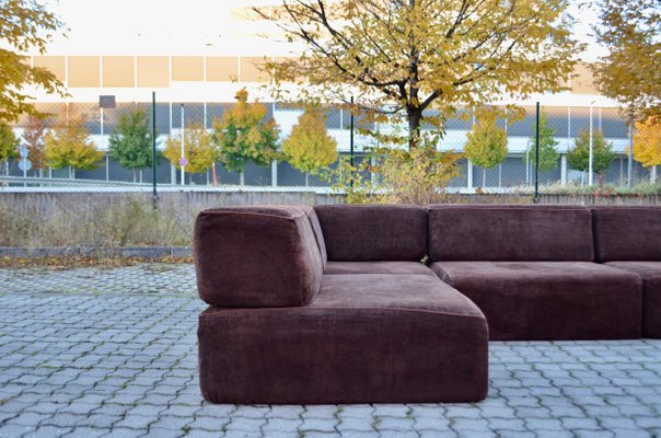 Vintage Brown Modular Sofa, 1970s, Set of 6-UF-1255549