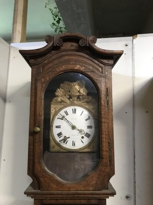 Vintage Brown Oak Clock-HLV-1428840