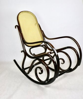 Vintage Brown Rocking Chair attributed to Michael Thonet-UJQ-2036211