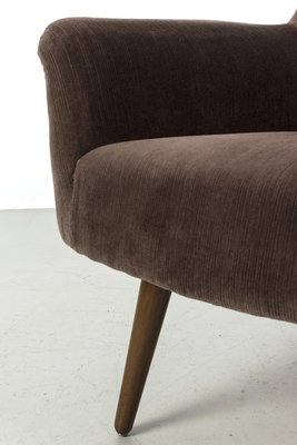 Vintage Brown Velvet Armchair-OKG-1814068