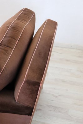 Vintage Brown Velvet Lounge Chairs, 1980s, Set of 2-DCO-732974