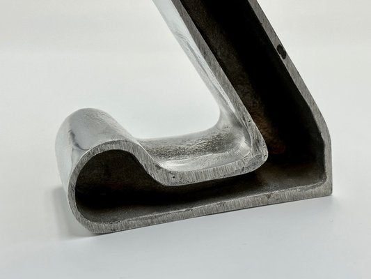 Vintage Brushed Aluminium Standing Z Letter, 1970s-ZCY-1745923