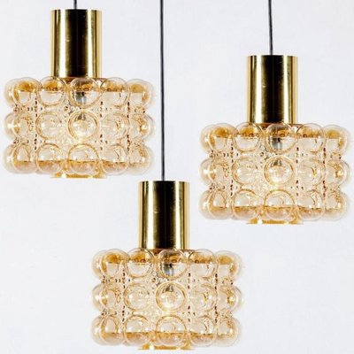 Vintage Bubble Glass Pendant Lamps by Helena Tynell, 1960, Set of 2-VDW-2016898