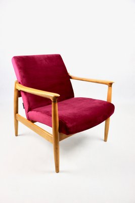 Vintage Burgundy GFM-064 Armchair attributed to Edmund Homa, 1970s-UJQ-1398426