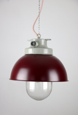 Vintage Burgundy Industrial Pendant Lamp from TEP-HGJ-739236