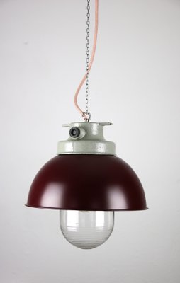 Vintage Burgundy Industrial Pendant Lamp from TEP-HGJ-739236