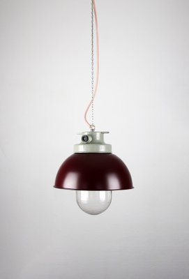 Vintage Burgundy Industrial Pendant Lamp from TEP-HGJ-739236