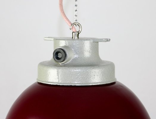 Vintage Burgundy Industrial Pendant Lamp from TEP-HGJ-739236