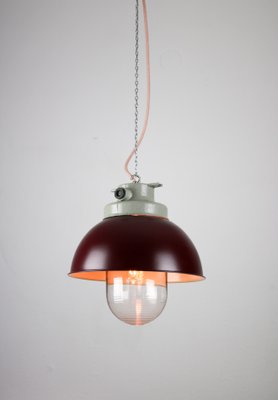 Vintage Burgundy Industrial Pendant Lamp from TEP-HGJ-739236