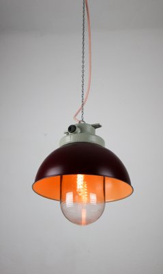 Vintage Burgundy Industrial Pendant Lamp from TEP-HGJ-739236