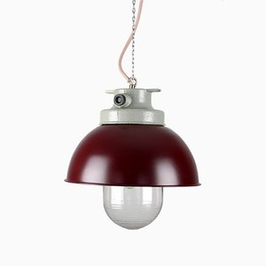 Vintage Burgundy Industrial Pendant Lamp from TEP-HGJ-739236