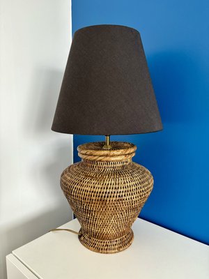 Vintage Burmese Wicker Table Lamp, 1980s-MJW-2027564