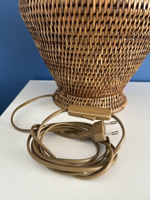 Vintage Burmese Wicker Table Lamp, 1980s-MJW-2027564