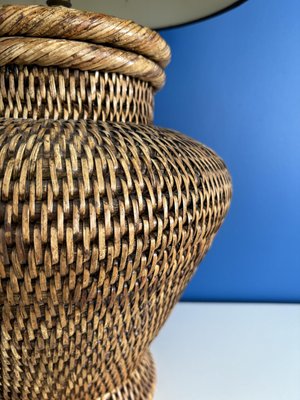 Vintage Burmese Wicker Table Lamp, 1980s-MJW-2027564