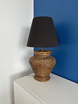 Vintage Burmese Wicker Table Lamp, 1980s-MJW-2027564