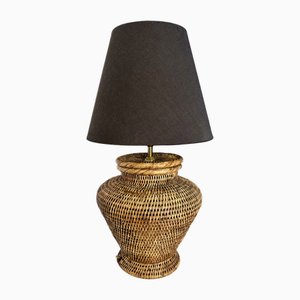 Vintage Burmese Wicker Table Lamp, 1980s-MJW-2027564