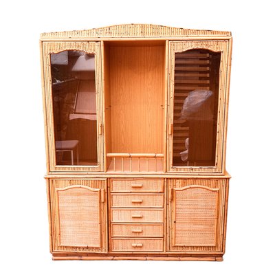 Vintage Cabinet in Wood & Bamboo-TCS-1275986