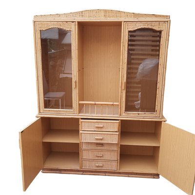 Vintage Cabinet in Wood & Bamboo-TCS-1275986