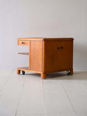 Vintage Cabinet with Deco Wheels, 1940s-QWP-1816638