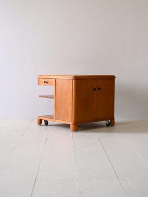 Vintage Cabinet with Deco Wheels, 1940s-QWP-1816638