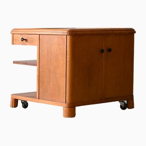 Vintage Cabinet with Deco Wheels, 1940s-QWP-1816638