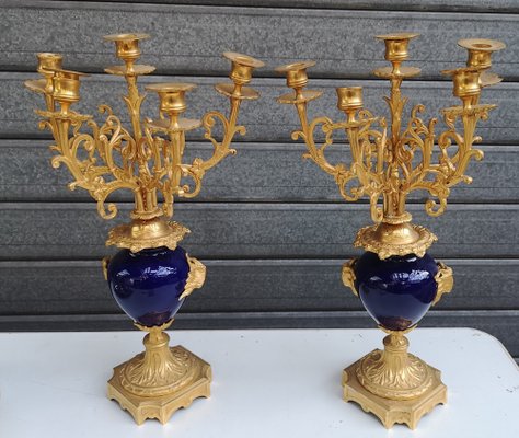 Vintage Candelabra in Gilt Bronze, 1890s, Set of 2-NAD-1814499