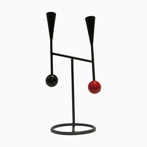 Vintage Candleholder in Cast Iron and Wood by Gunnar Ander, Sweden, 1950s-JKV-1784834