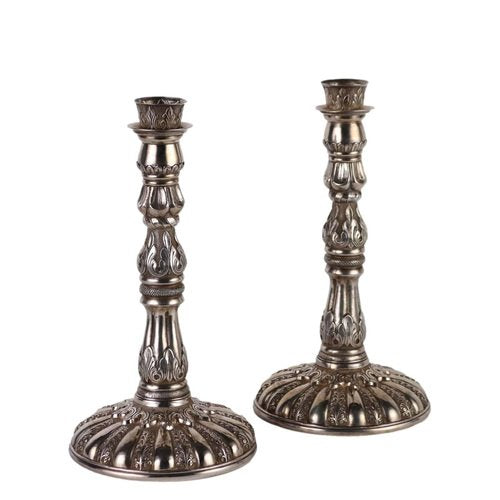 Vintage Candlesticks in 900 Silver, Set of 2