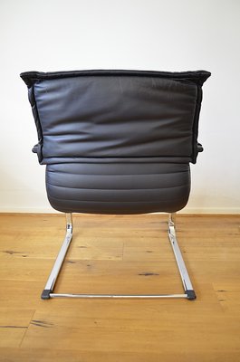 Vintage Cantilever Chair in Tubular Steel and Leather, 1980s-OV-2033736