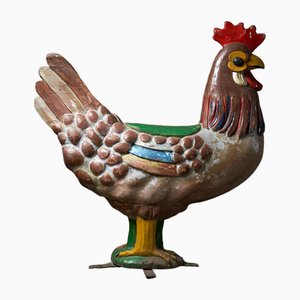 Vintage Carved Wood Rooster Carousel Figure, 1950s-POG-1788102