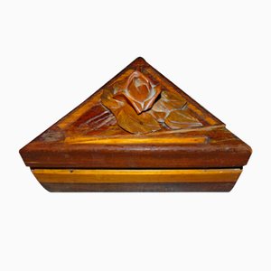 Vintage Carved Wooden Box, 1970s-CAQ-653725