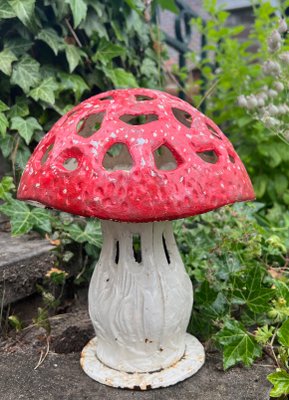 Vintage Cast Iron Mushroom Candle Garden Lantern-WZZ-1326383