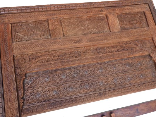 Vintage Cedar Double Bed, Swat-Tal, Pakistan-UZN-1389750