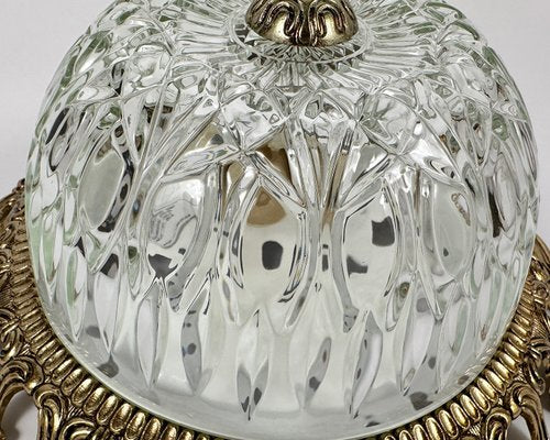 Vintage Ceiling Lamp Flush Mount Crystal Light Fixture with Brass Trim from Massive Lighting, Belgium-GYX-2018512