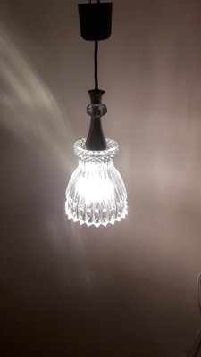 Vintage Ceiling Lamp in Glass & Aluminum, 1970s-HOI-1820843