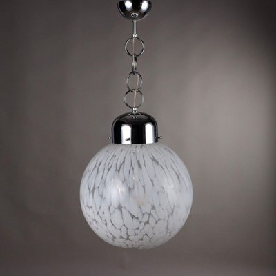 Vintage Ceiling Lamp in Metal Blown Glass, Italy, 1960s-VMM-2028489