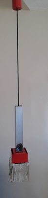 Vintage Ceiling Lamp with a Square Glass Shade, 1970s-HOI-1377495